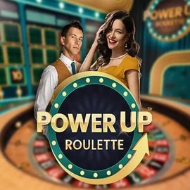 Official Live Casino logo: PowerUP Roulette by Pragmatic Play at Tikitaka Casino
