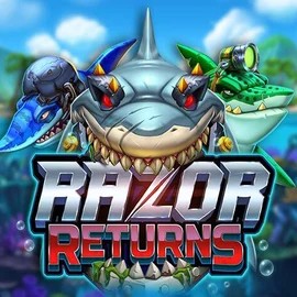 Razor Returns slot logo by Push Gaming at Tikitaka Casino
