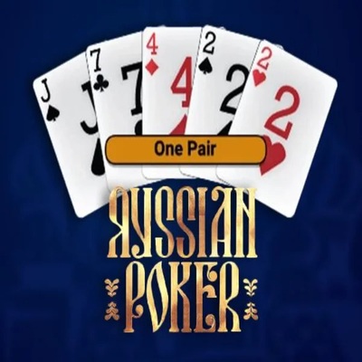 Russian Poker slot logo by OneTouch Games at Tikitaka Casino